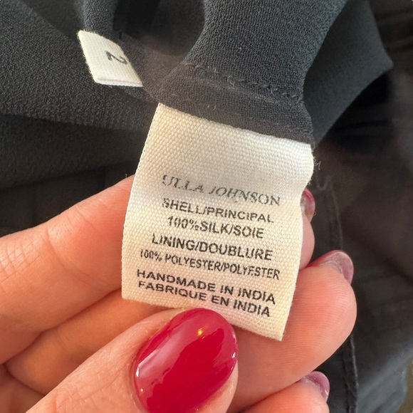 Ulla Johnson - NWT Silk Odette Midnight Smocked Long Sleeve Mini Dress Sz 2 - Picture 12 of 14